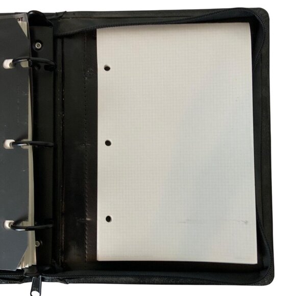 Day Runner Black Genuine Leather Zippered Planner Organizer 8x10 Classic Edition - Picture 10 of 10